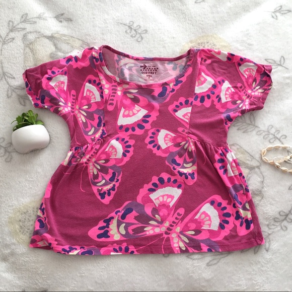 Girls Old Navy Pink Butterfly Shirt Medium(8) 🦋 - Picture 1 of 4